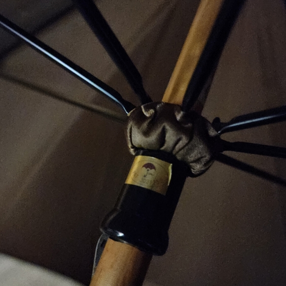 Vintage x 80s Fendi FF Motif Zucchino Print Wood Grain Umbrella - Picture 14 of 16